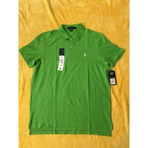 U.S. Polo Assn. NEW Men's Luxury size L Feel Interlock Polo Shirt Green